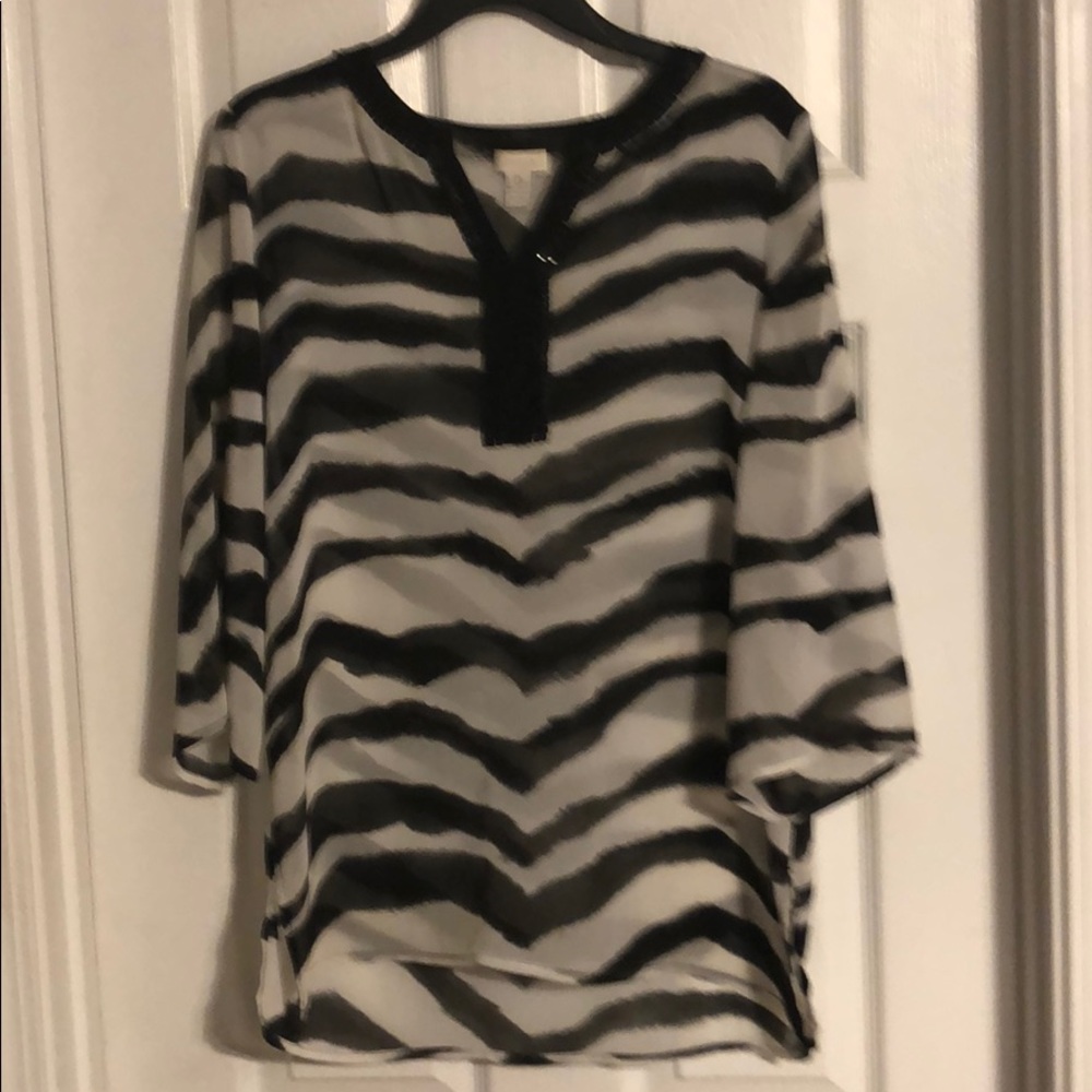 Chico’s sz 0 sheer zebra blouse